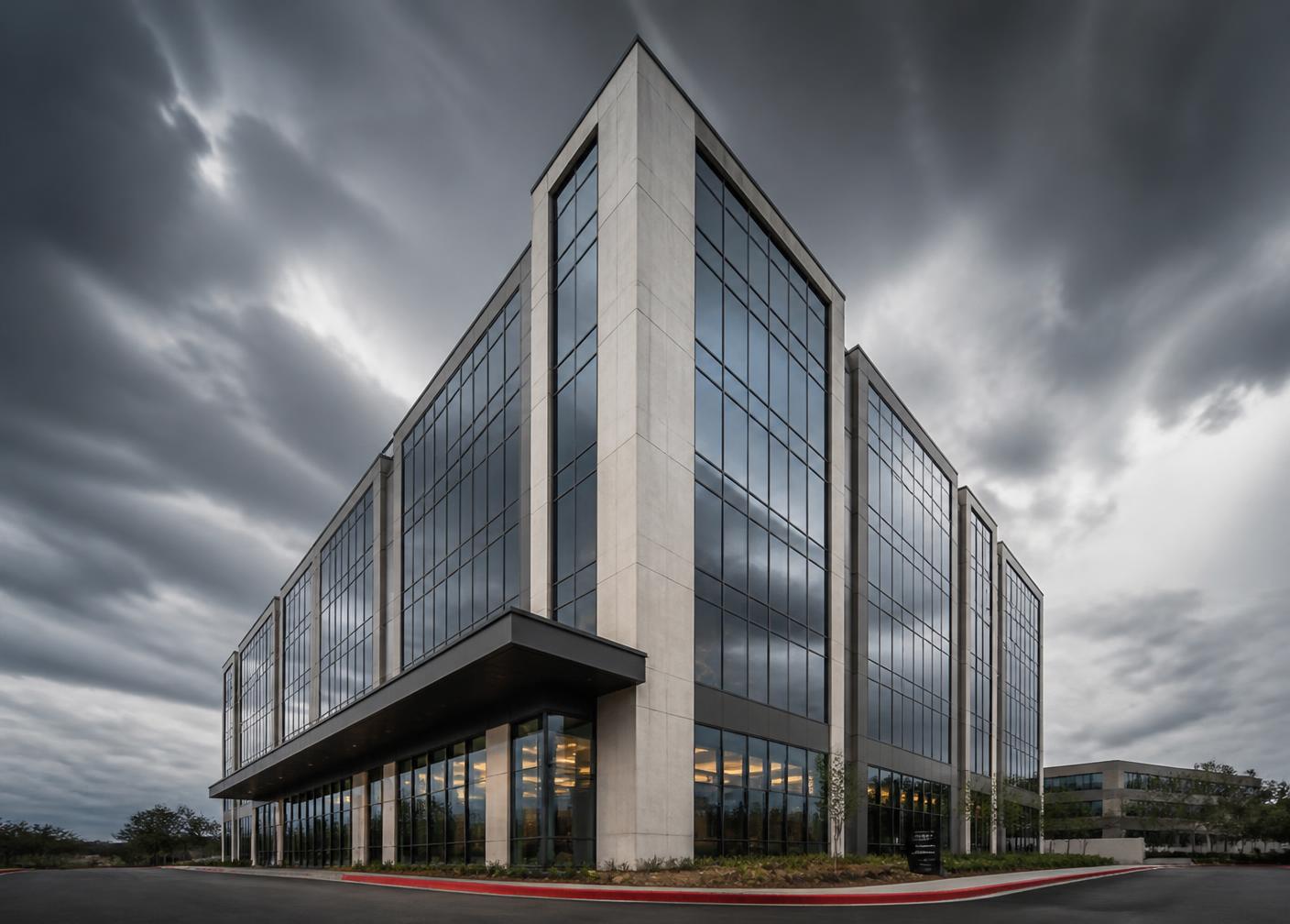 Modern institutional commercial building exterior